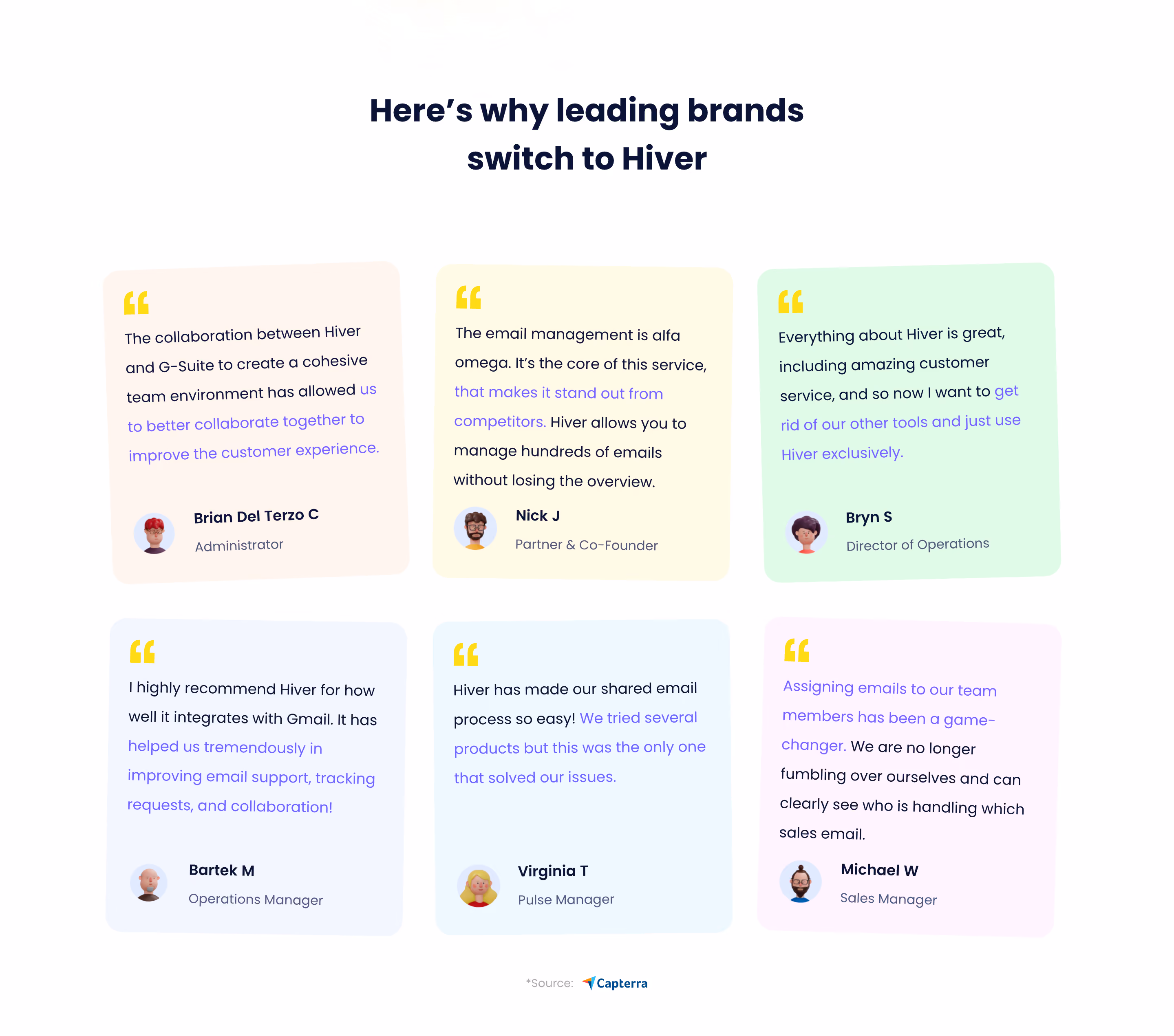 Hiver Testimonial Section