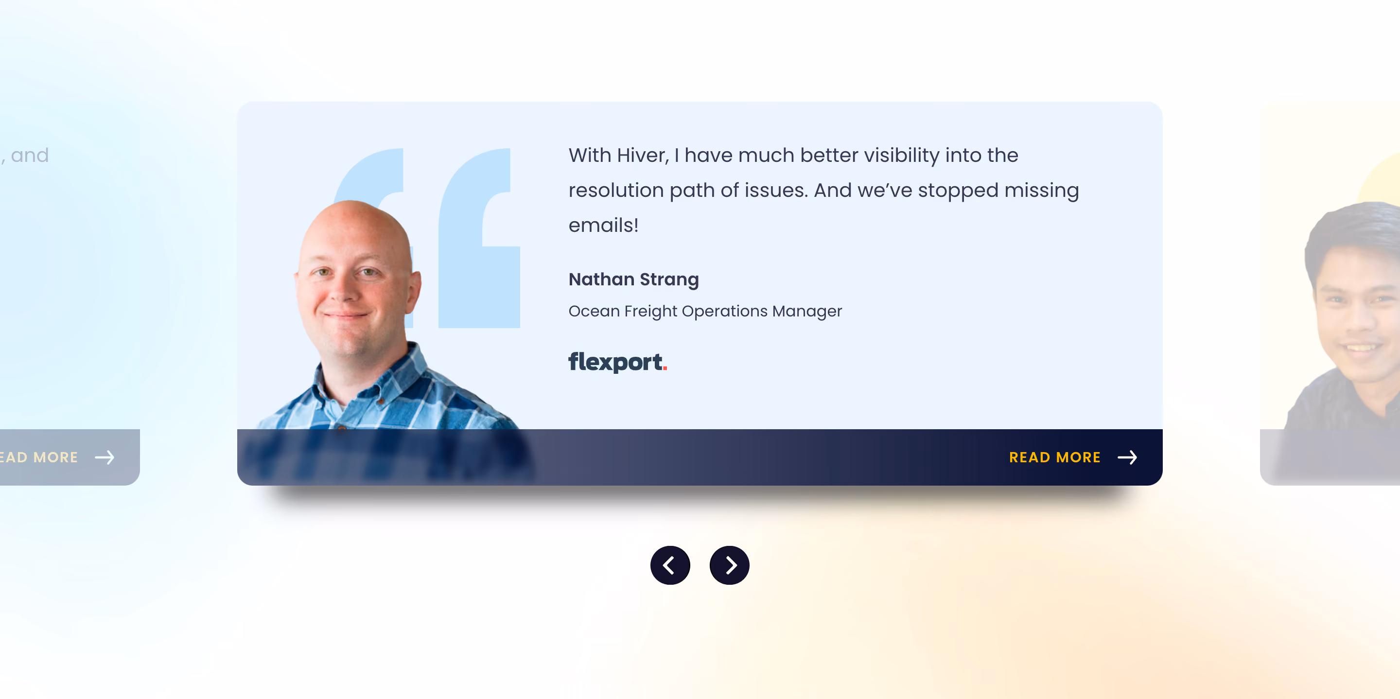 Hiver Testimonial Section