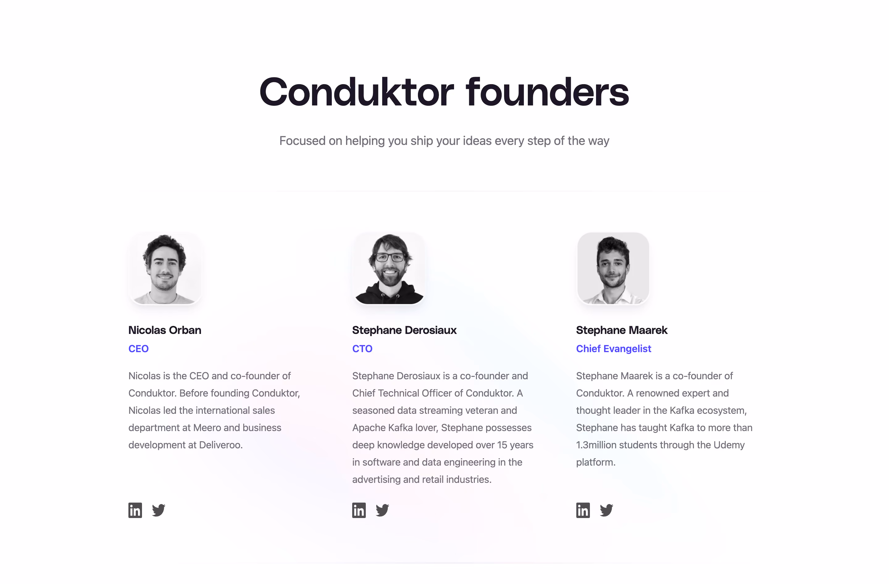 Conduktor Team Section