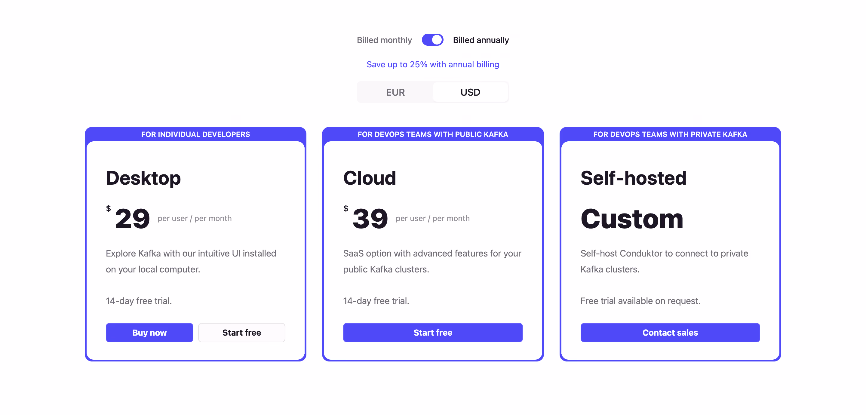 Conduktor Pricing Section
