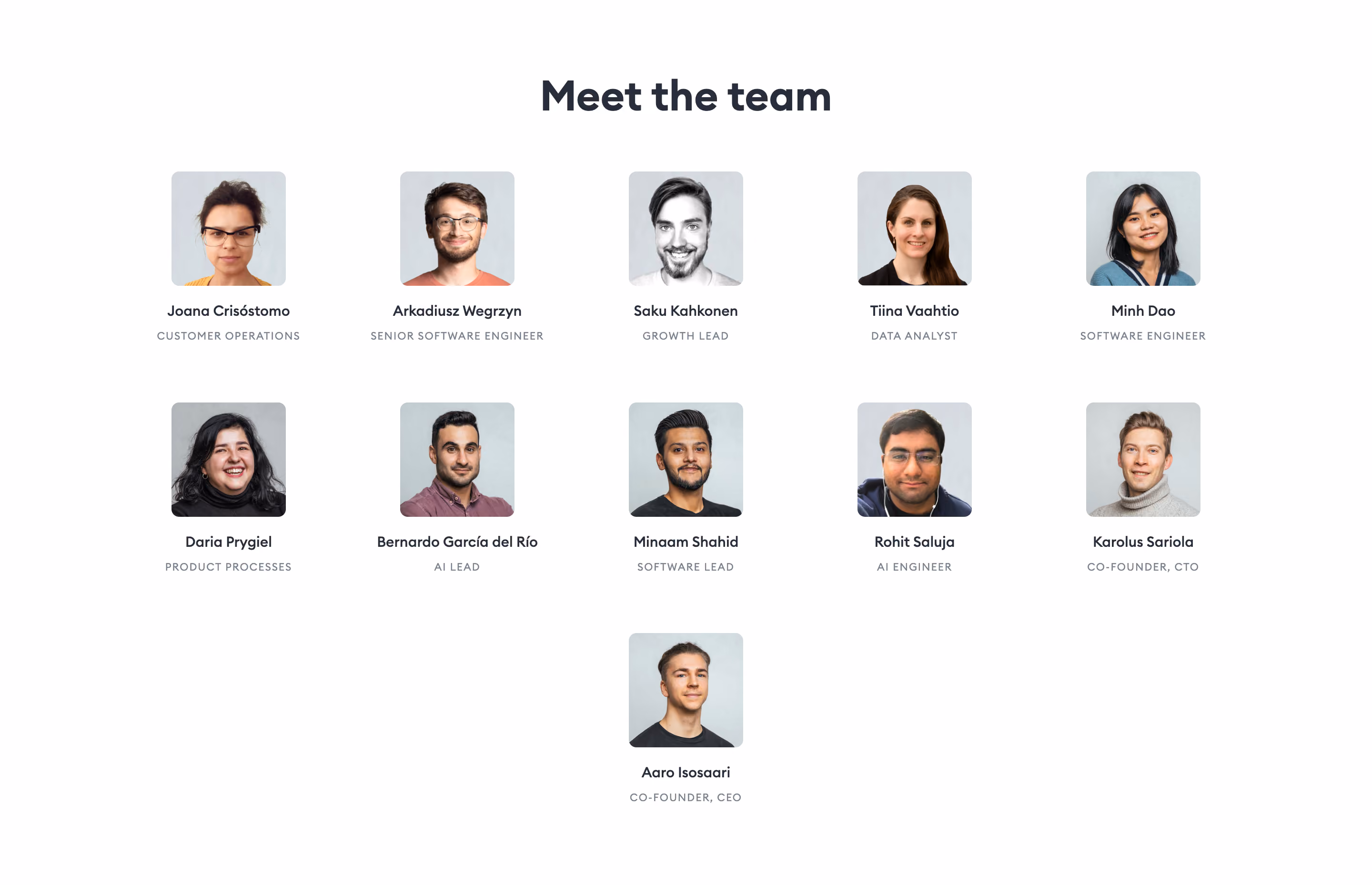 Flowrite Team Section