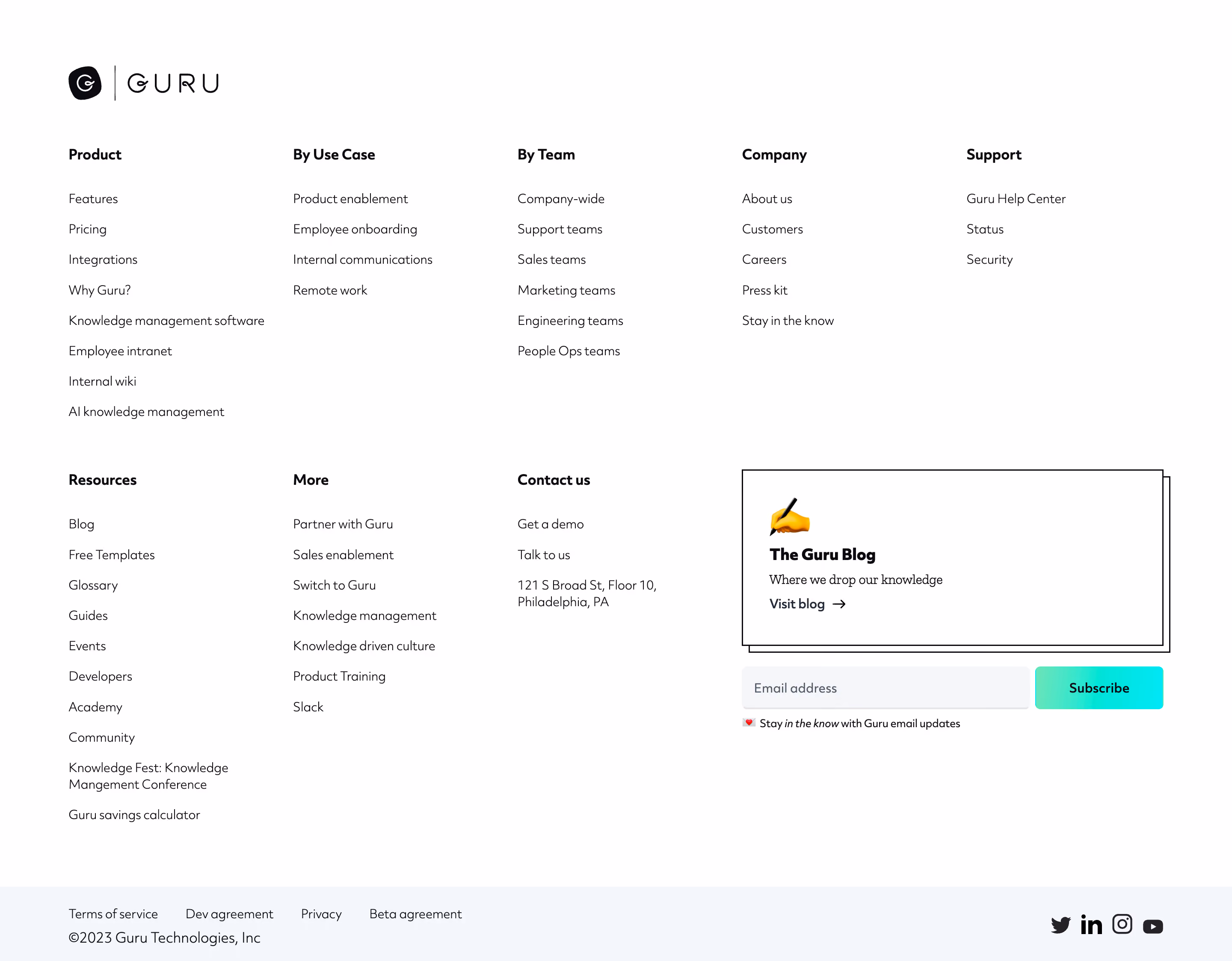 Guru Footer Section