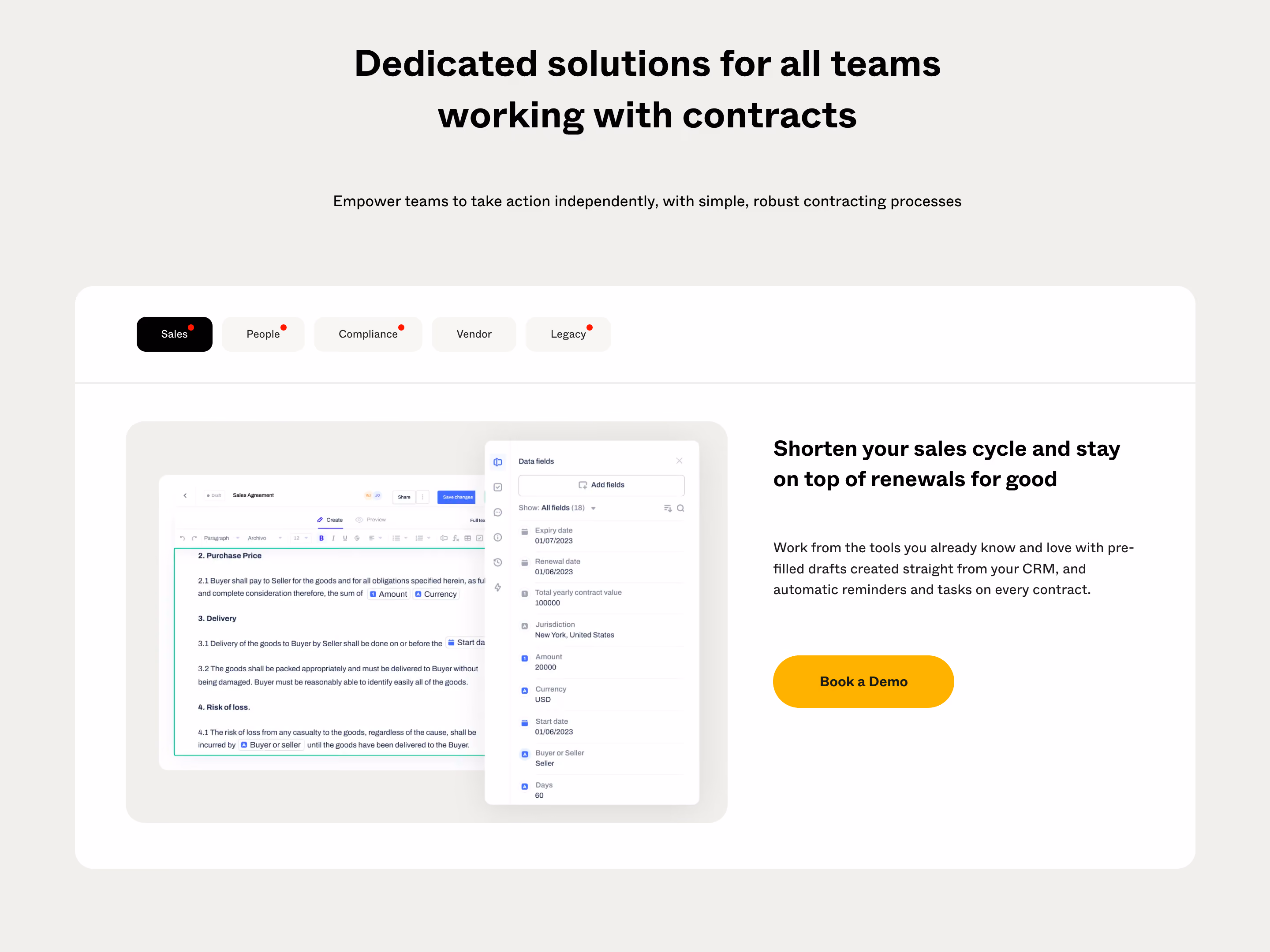 Contractbook Feature Tabs Section