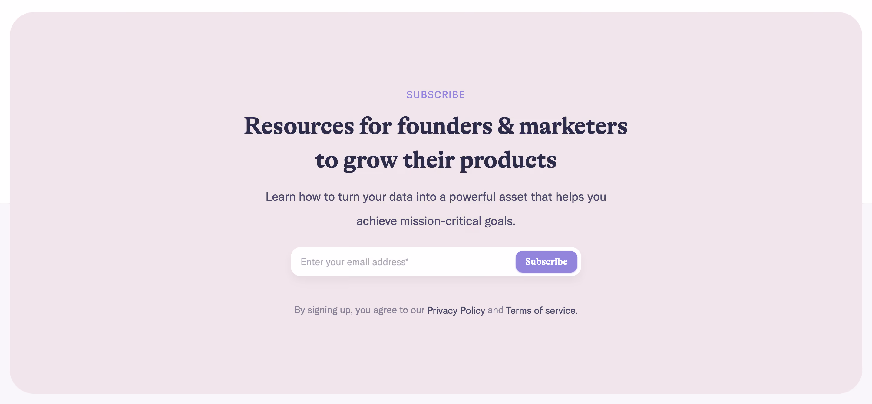 Narrative BI Newsletter Form Section