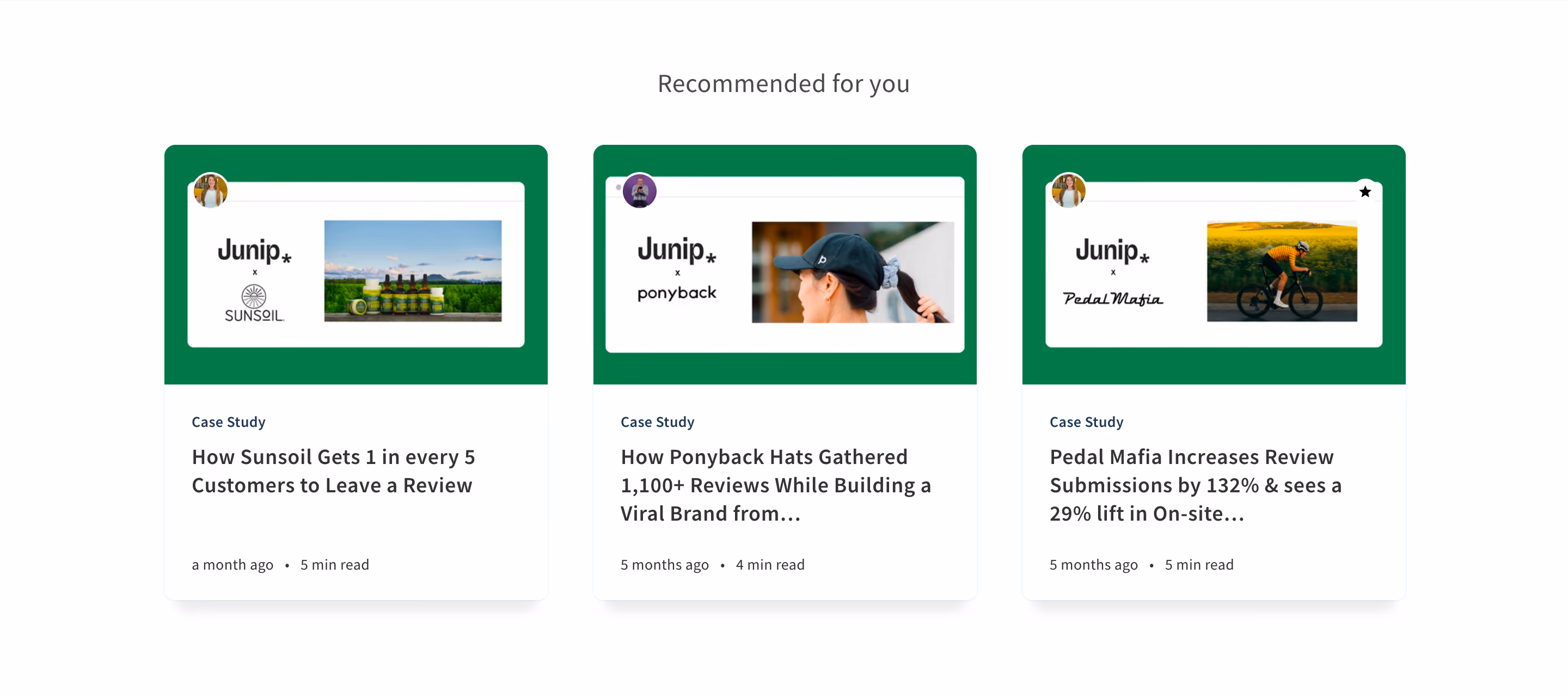 Junip Blog Cards Section