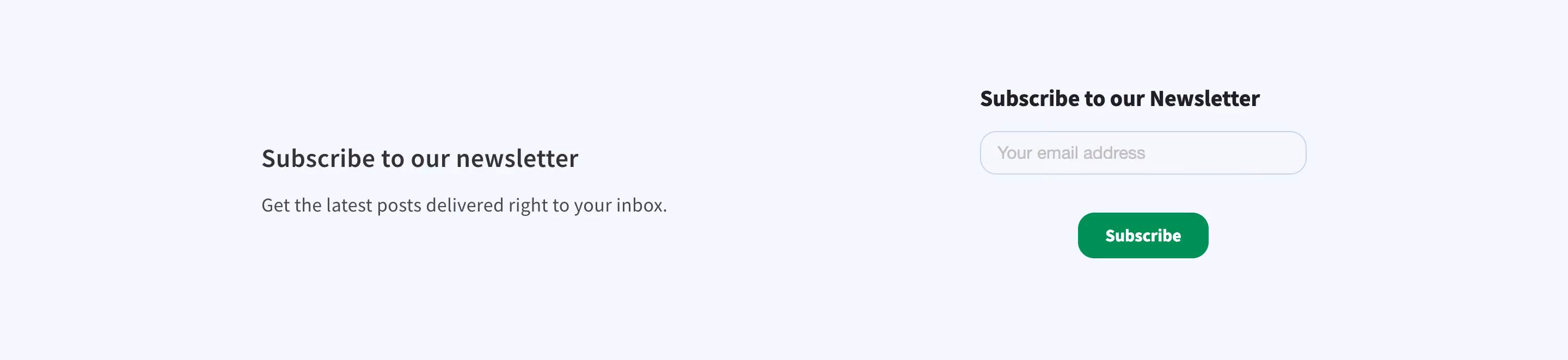 Junip Newsletter Form Section