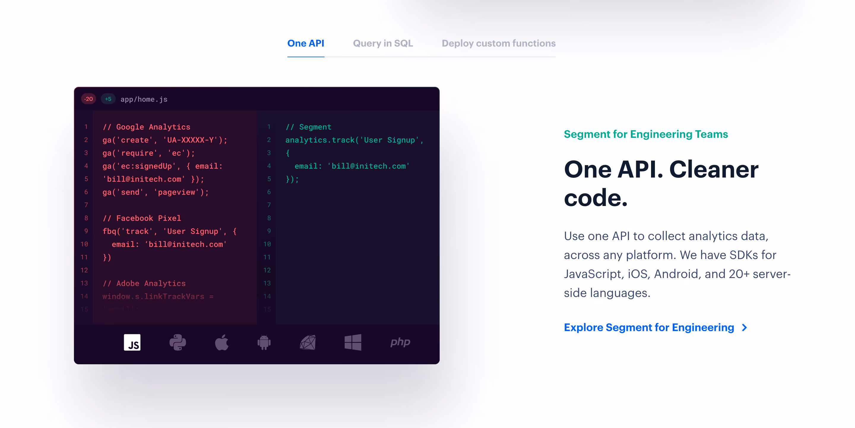 Segment API Section