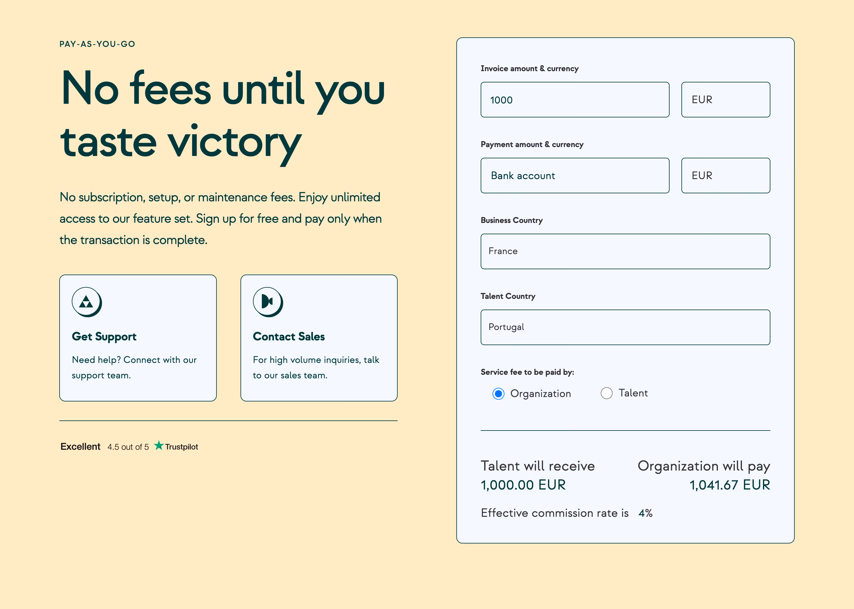 Ruul Pricing Section