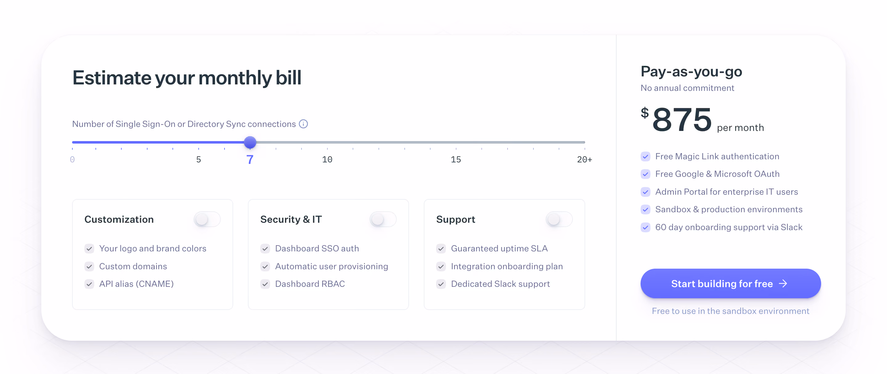 WorkOS Pricing Section