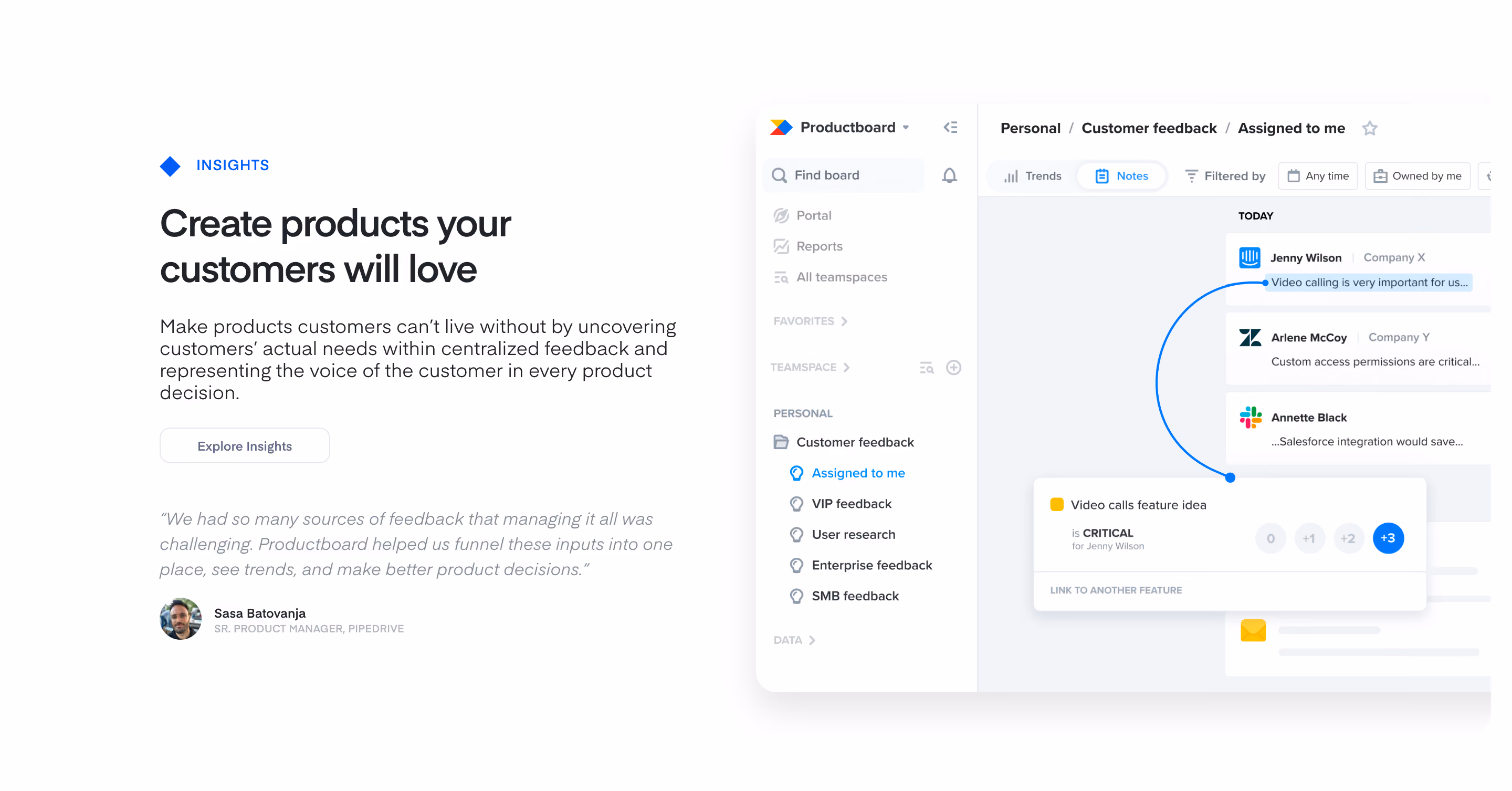 ProductBoard Feature Section