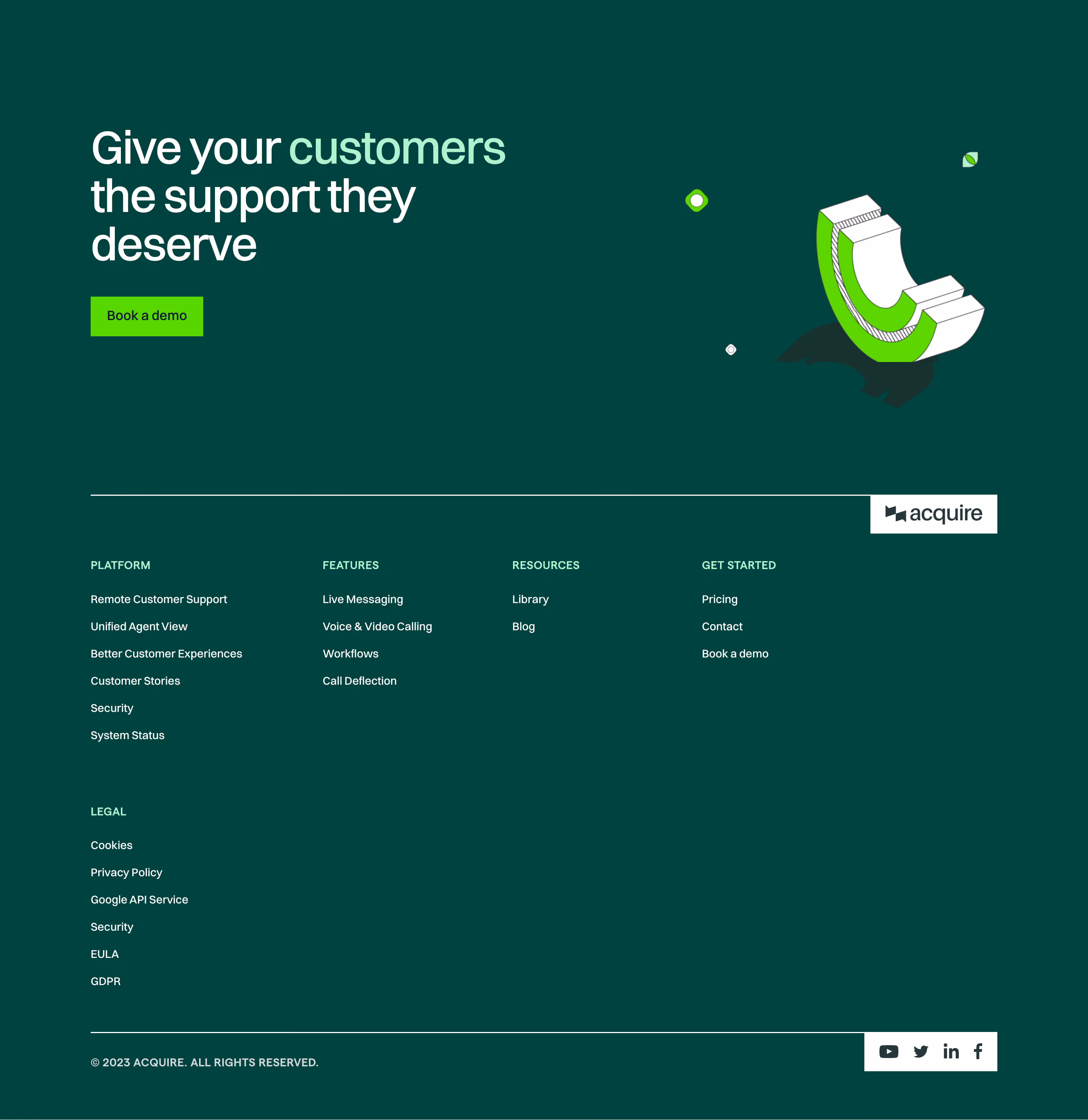 Acquire Footer Section