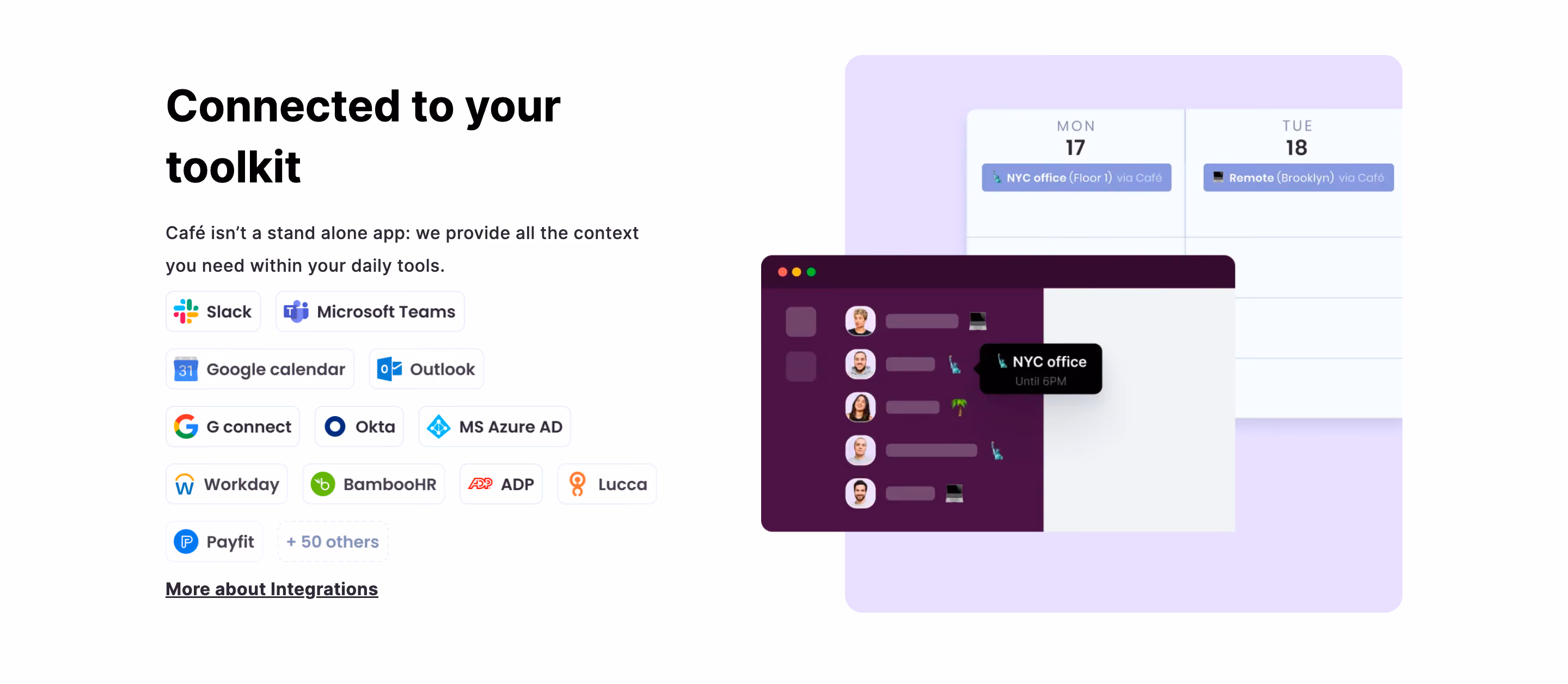 Café Integrations Section