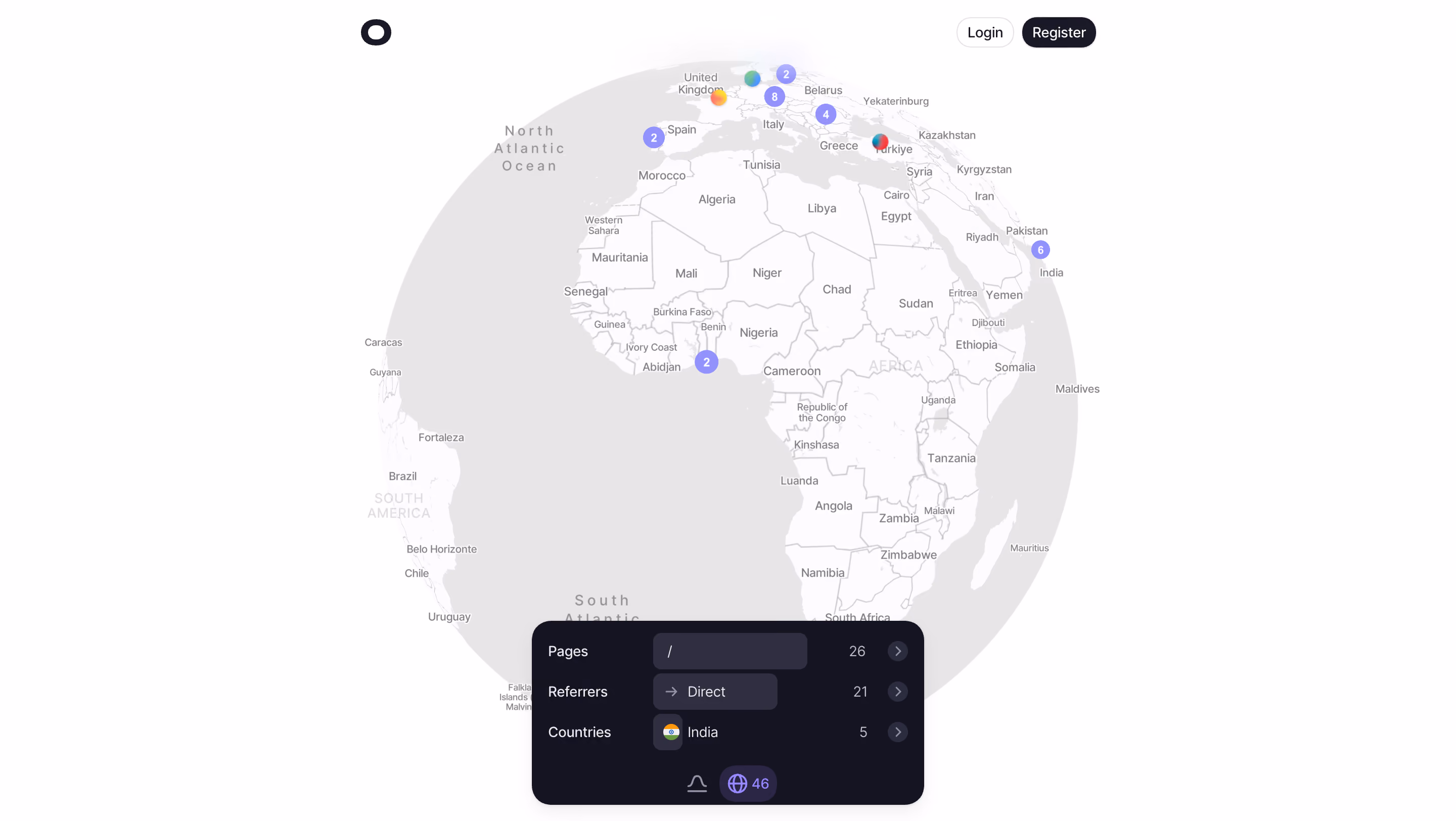 Visitors Realtime Map