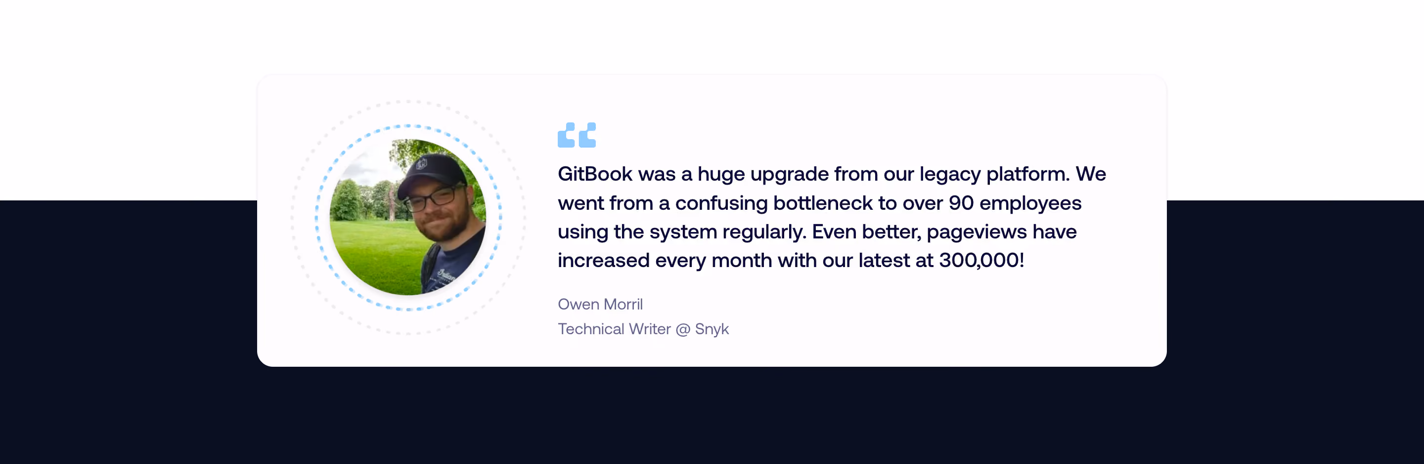 GitBook Testimonial Section