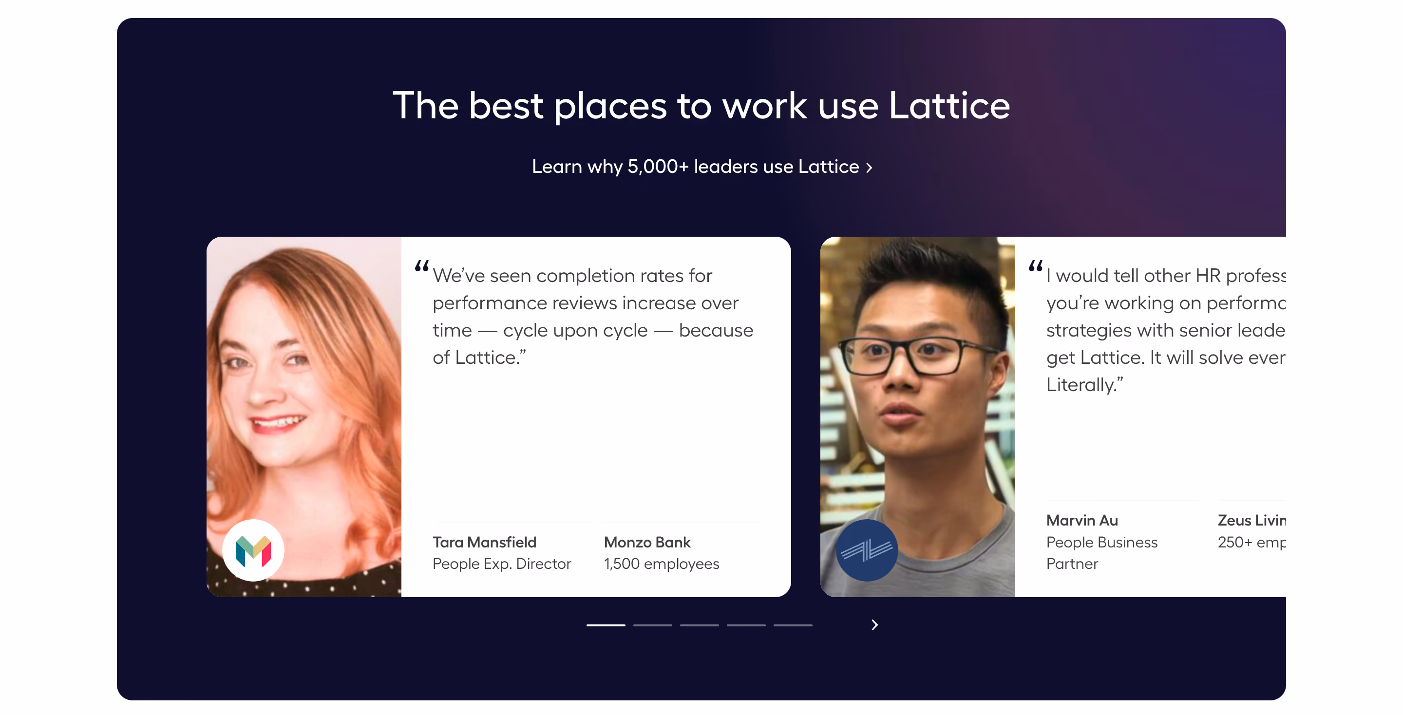 Lattice Testimonial, Slider Section