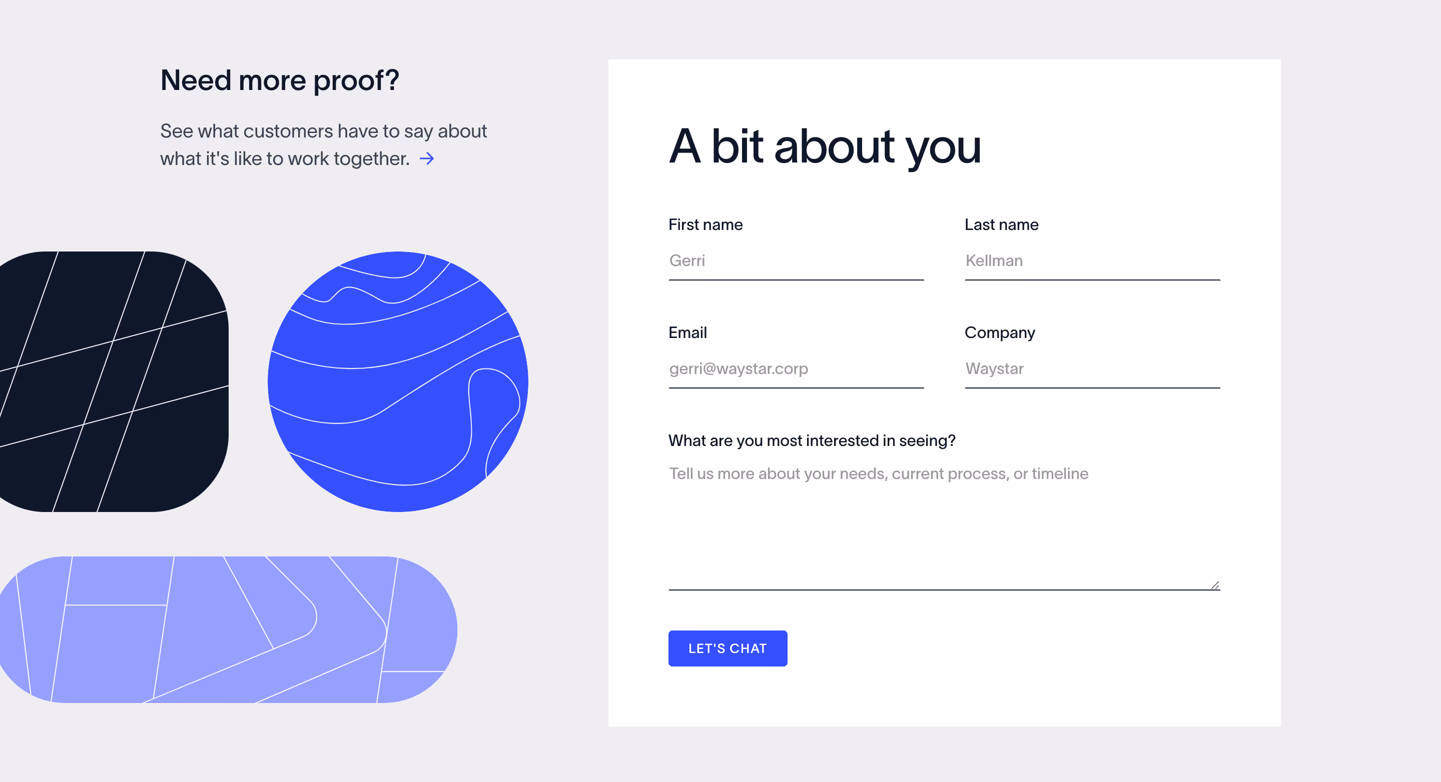 Channeled Contact Form Section