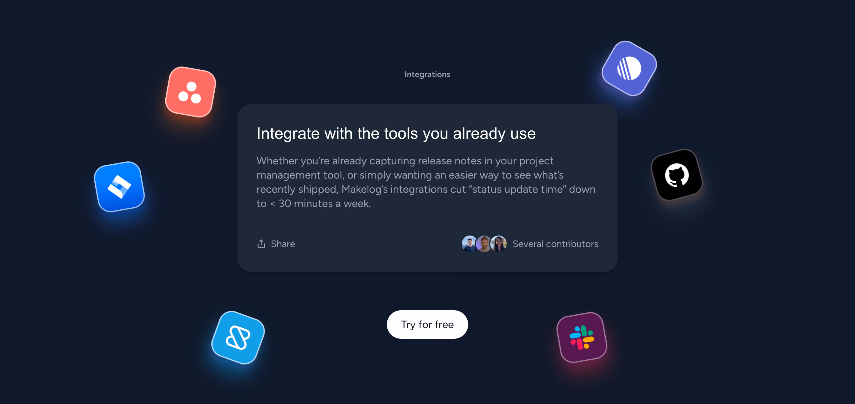 Makelog Integrations Section