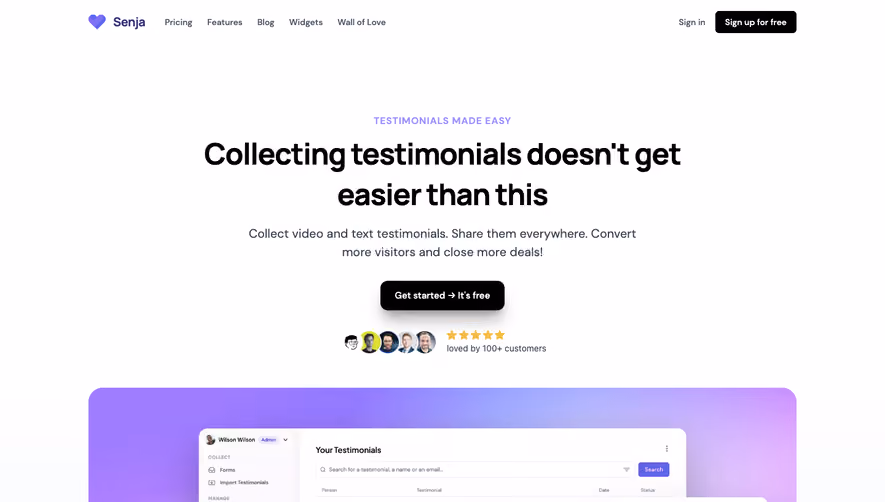 Senja Landing Page