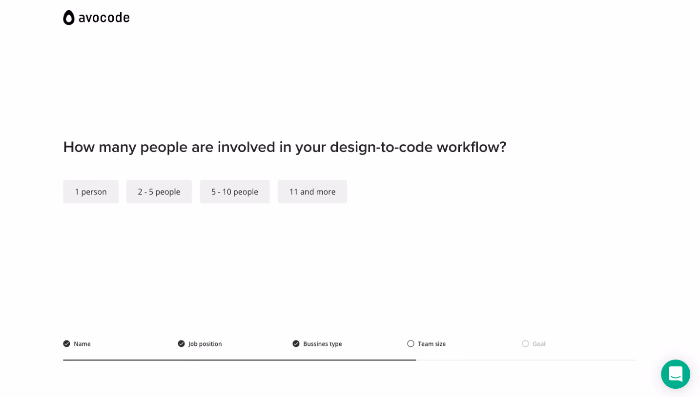 Avocode Sign Up Flow