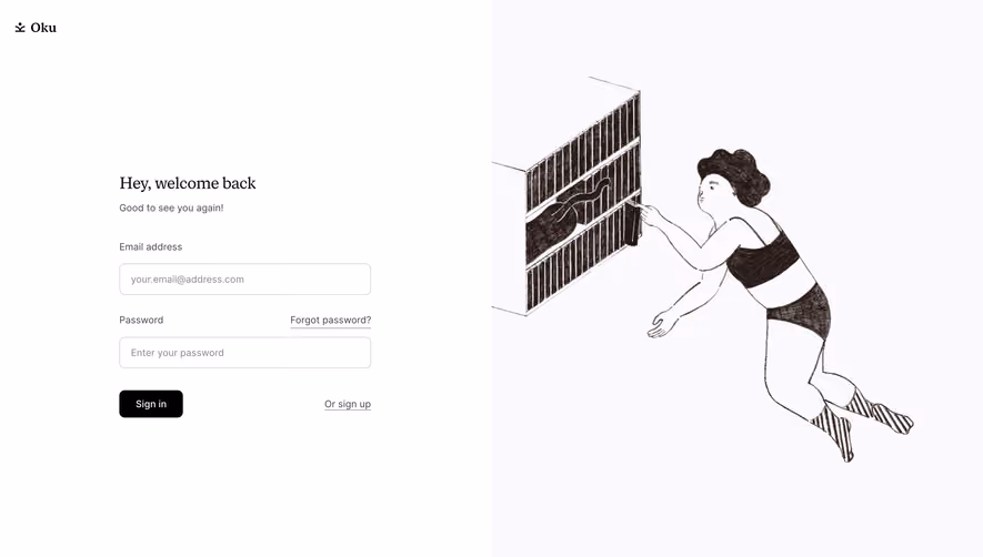 Oku Login Page