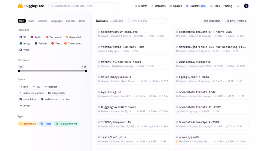 Hugging Face Browse AI Spaces