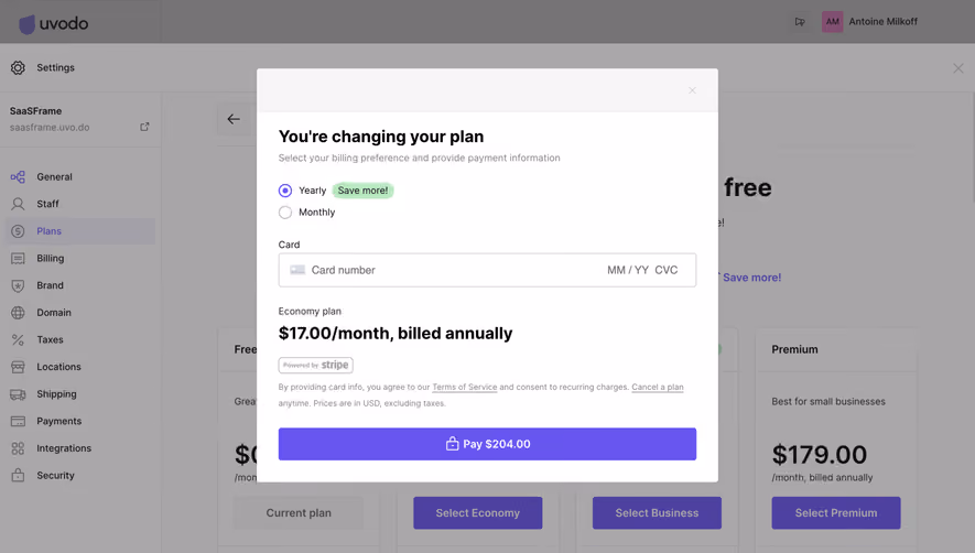 Uvodo Checkout