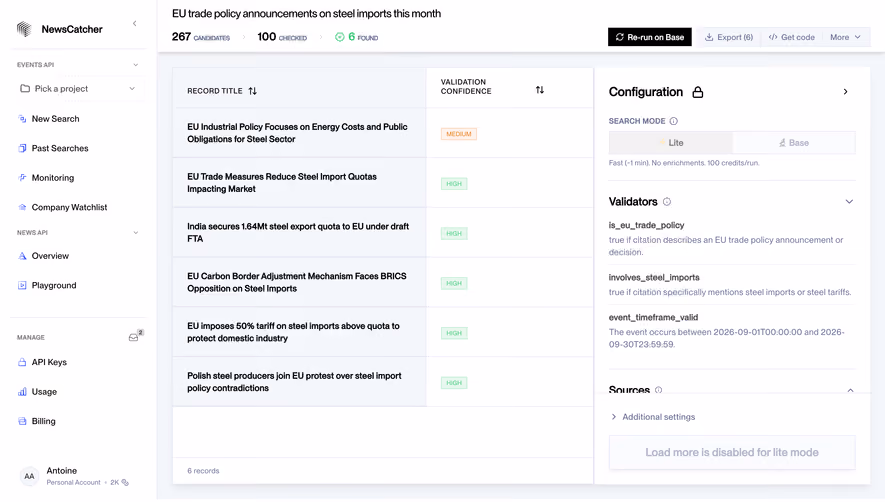 NewsCatcher Search Results