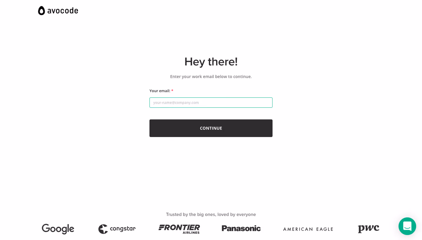 Avocode Signup Page