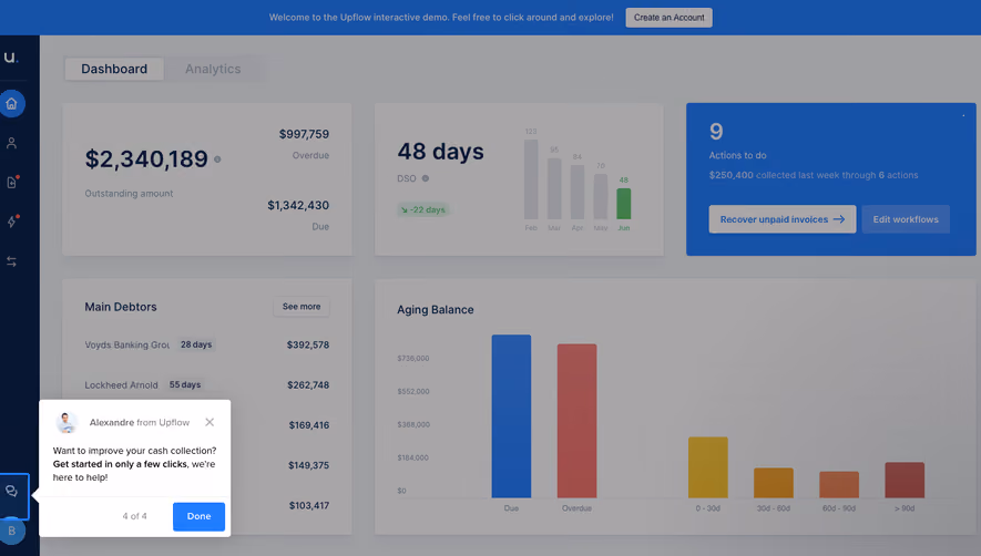 Upflow User Onboarding