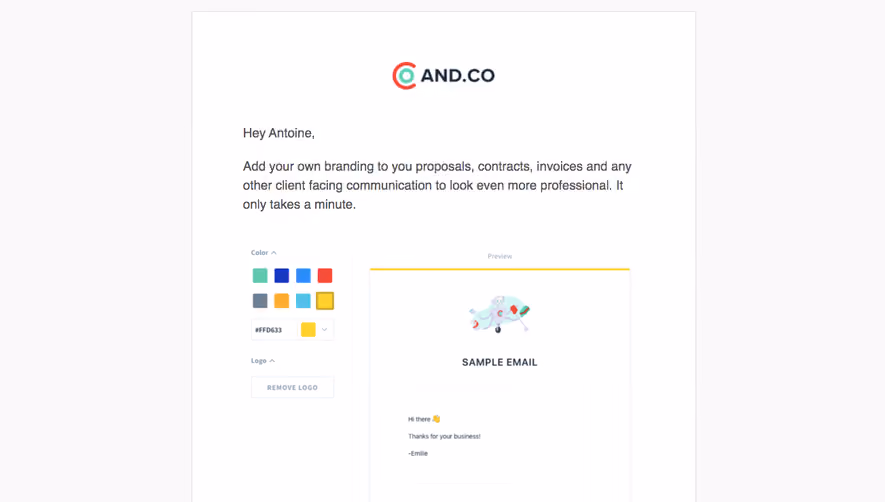 AND.CO Onboarding Email Flow
