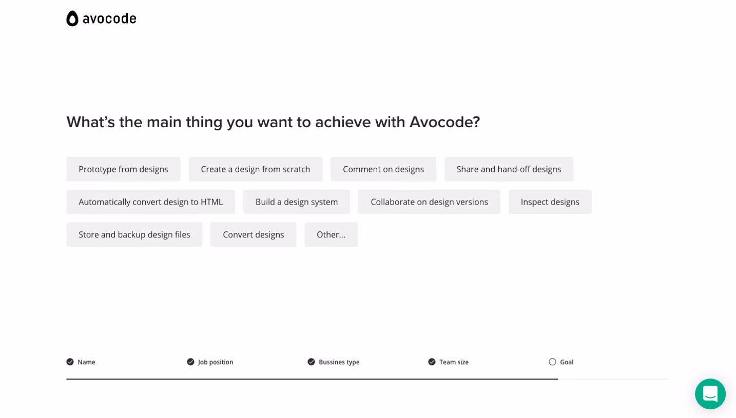 Avocode Sign Up Flow