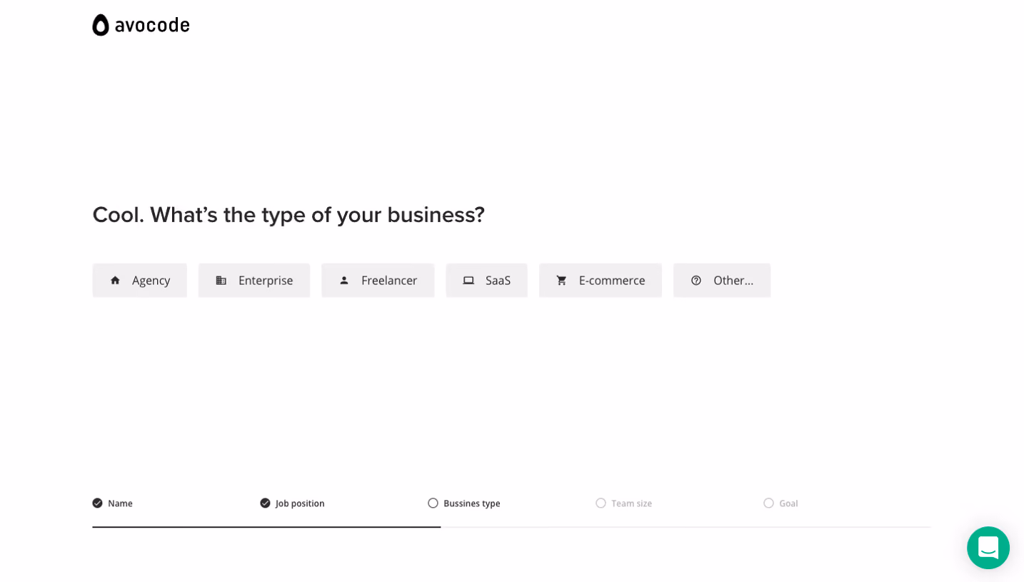 Avocode Sign Up Flow