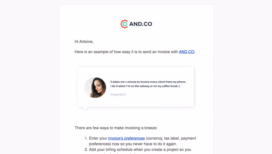 AND.CO Onboarding Email Flow