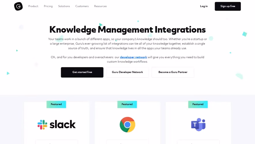 Guru Integrations Page