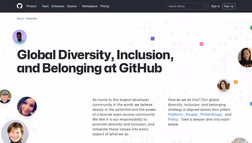 GitHub Diversity Page