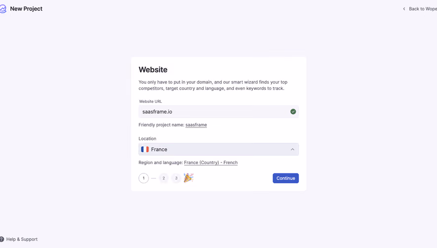 Wope Set up domain
