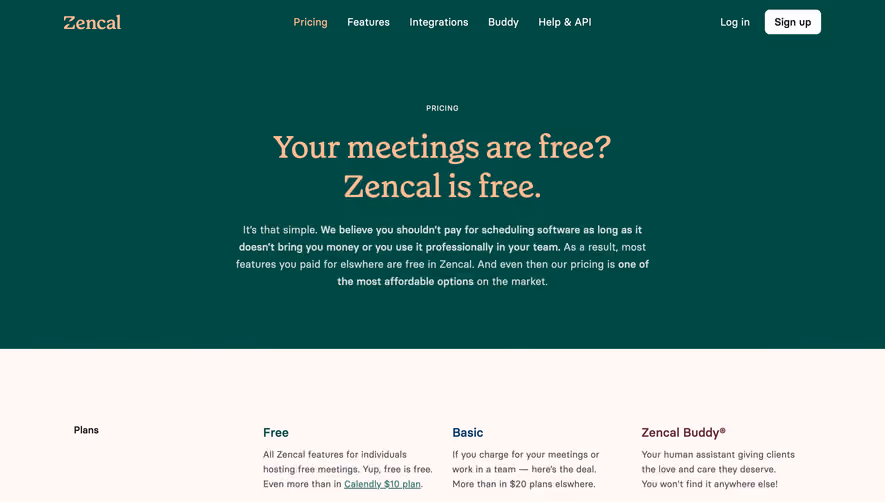 Zencal Pricing Page