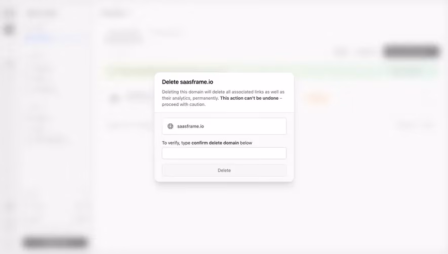 Dub Delete a custom domain