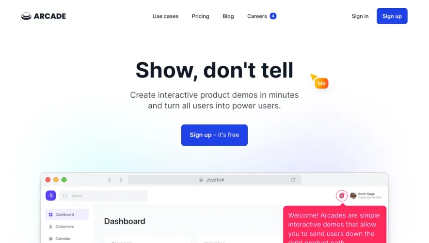 Arcade Landing Page