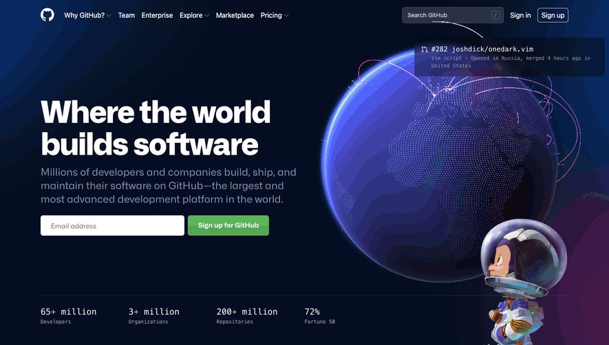 GitHub Landing Page