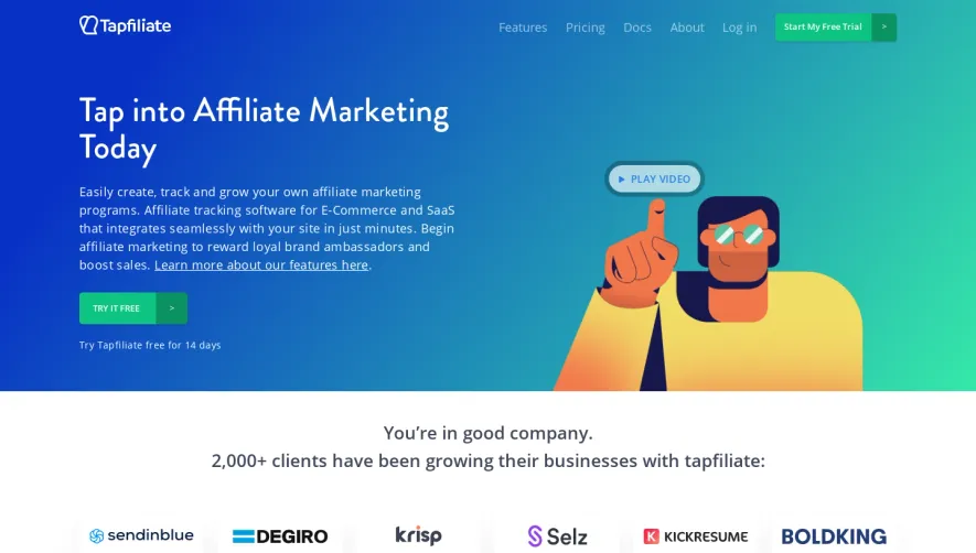 Tapfiliate Landing Page