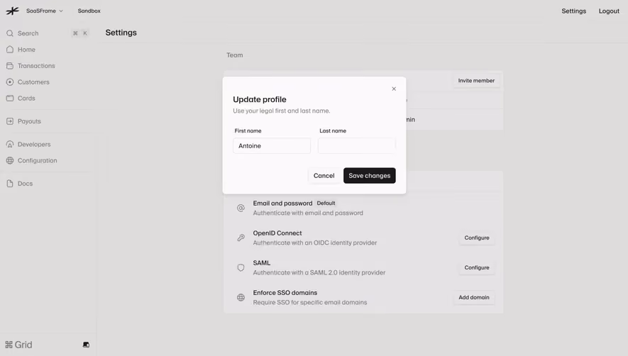 Lightspark Edit Profile Name