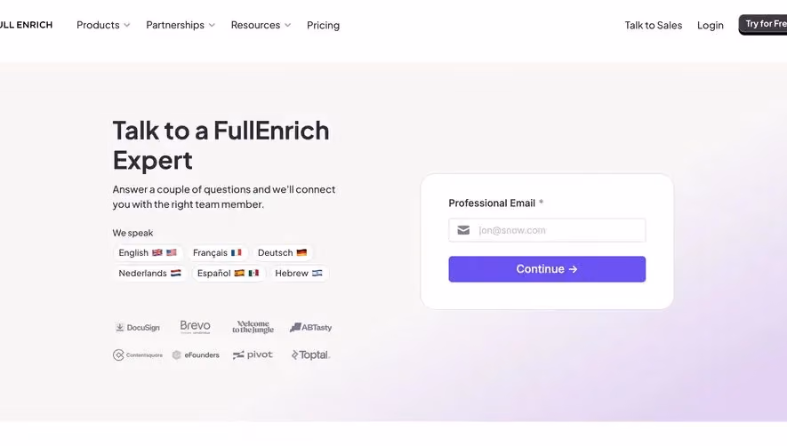 FullEnrich Contact Page