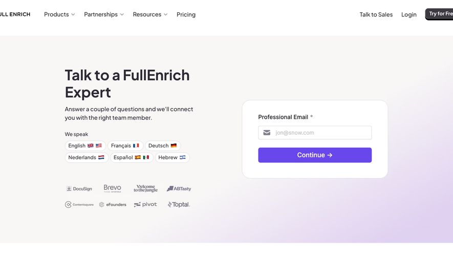 FullEnrich Contact Page