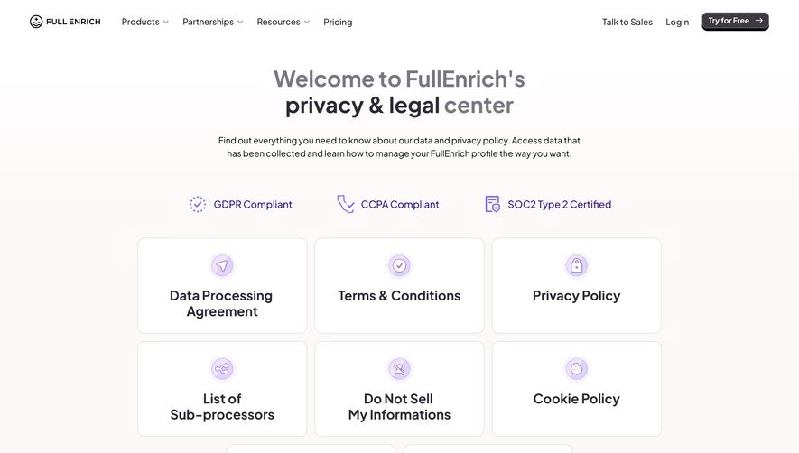 FullEnrich Privacy Compliance Page