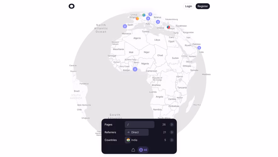 Visitors Realtime Map