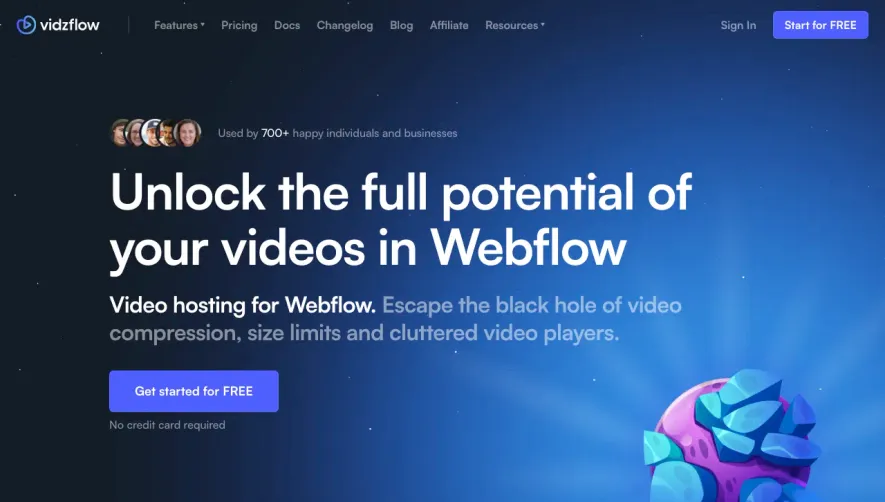 Vidzflow Landing Page