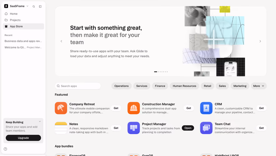 Glide Browse the app store
