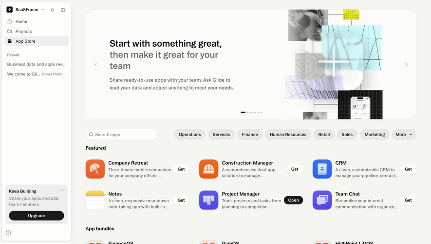 Glide Browse the app store