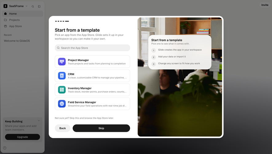 Glide Start from an app template